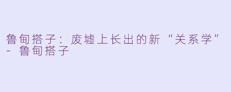 鲁甸搭子:废墟上长出的新“关系学”-鲁甸搭子