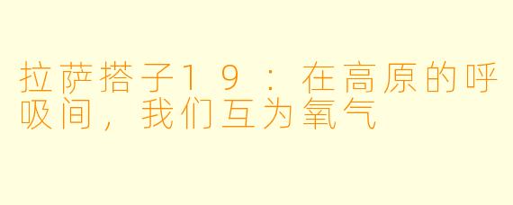 拉萨搭子19:在高原的呼吸间,我们互为氧气
