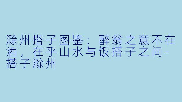 滁州搭子图鉴：醉翁之意不在酒，在乎山水与饭搭子之间-搭子滁州