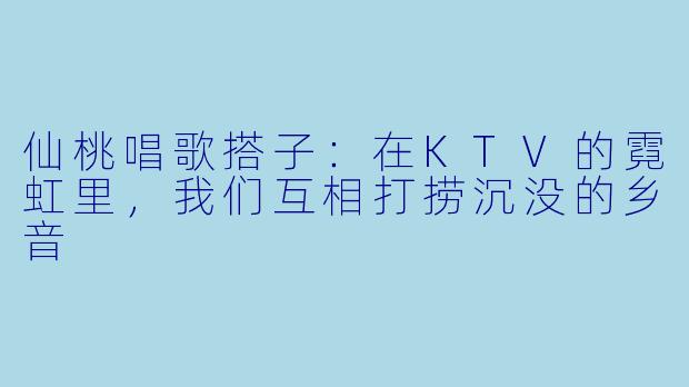 仙桃唱歌搭子:在KTV的霓虹里,我们互相打捞沉没的乡音