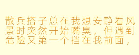 散兵搭子总在我想安静看风景时突然开始嘴臭,但遇到危险又第一个挡在我前面,这种又烦又安心的感觉到底算怎么回事?