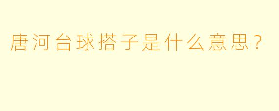 唐河台球搭子是什么意思？