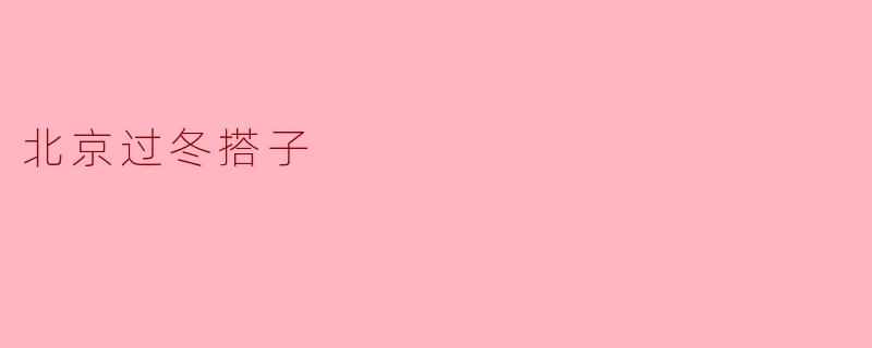 北京过冬搭子