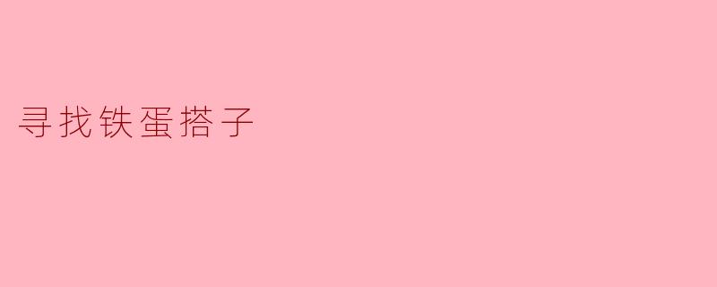 寻找铁蛋搭子