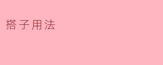 搭子用法