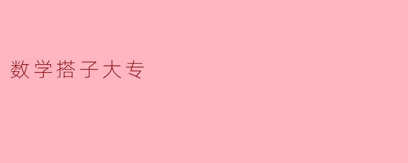 数学搭子大专