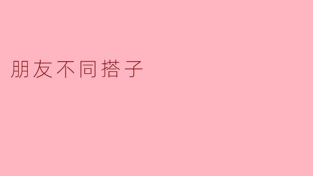 朋友不同搭子