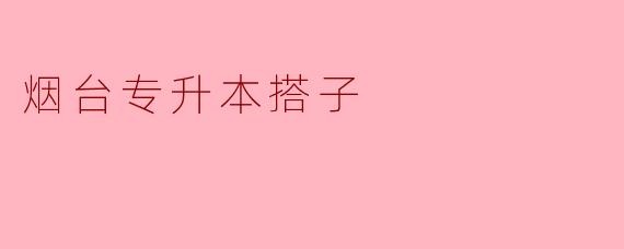 烟台专升本搭子