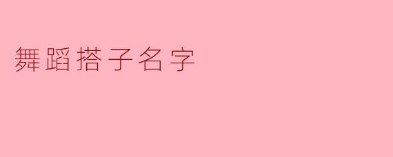 舞蹈搭子名字