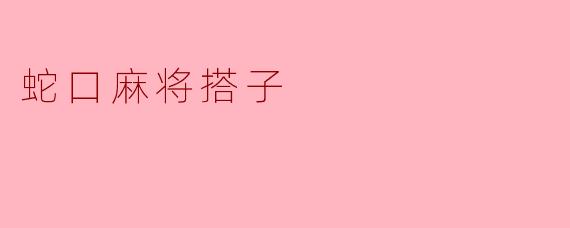 蛇口麻将搭子