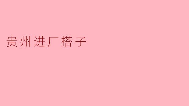 贵州进厂搭子