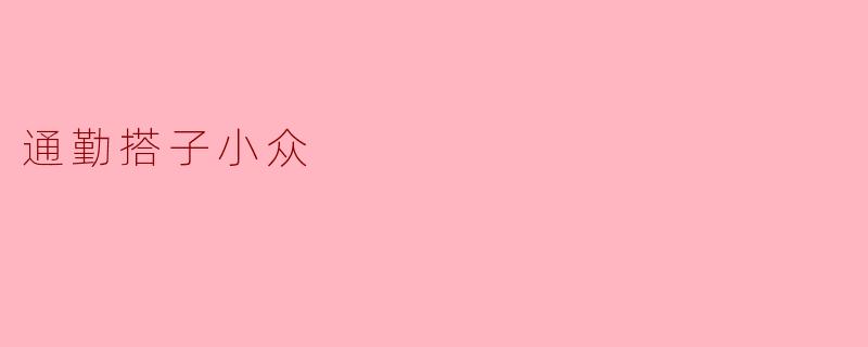 通勤搭子小众